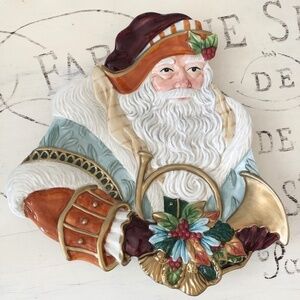 VINTAGE Style Santa Plate, Christmas Decor, Very‎ Good Condition